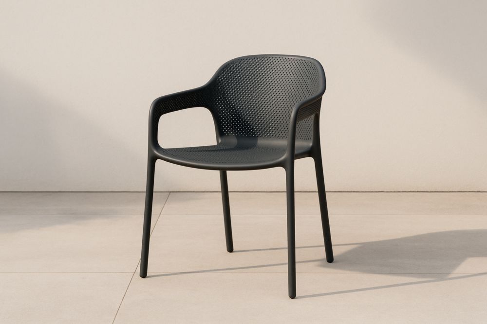 Sedia da Giardino in Plastica Nero