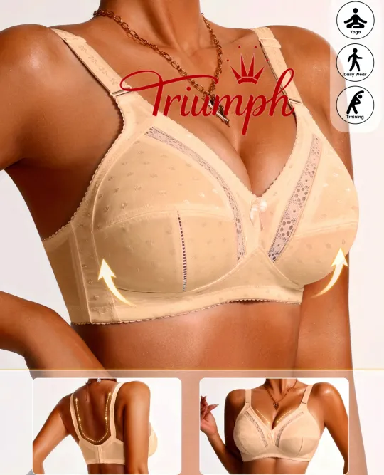 Triumph - 3-częściowy komplet 🔥 Biustonosz koronkowy Printed Comfort