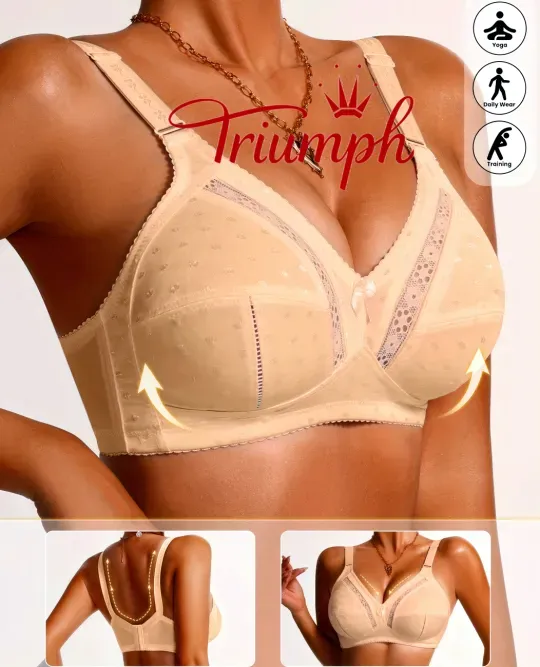 Triumph - 3-częściowy komplet 🔥 Biustonosz koronkowy Printed Comfort
