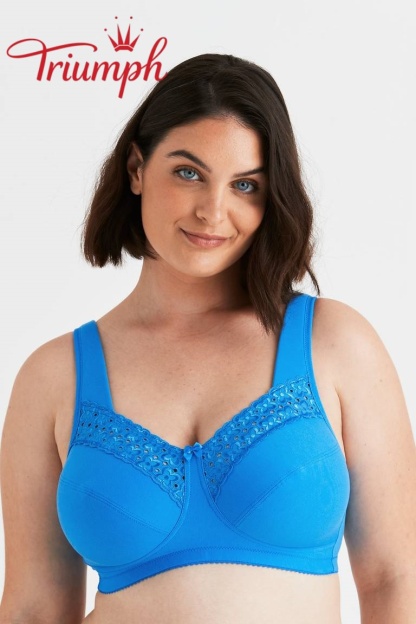 Triumph® 4-dielna súprava 🥰 Vyšívané podprsenky z čistej bavlny – dostupné v rôznych farbách a veľkostiach