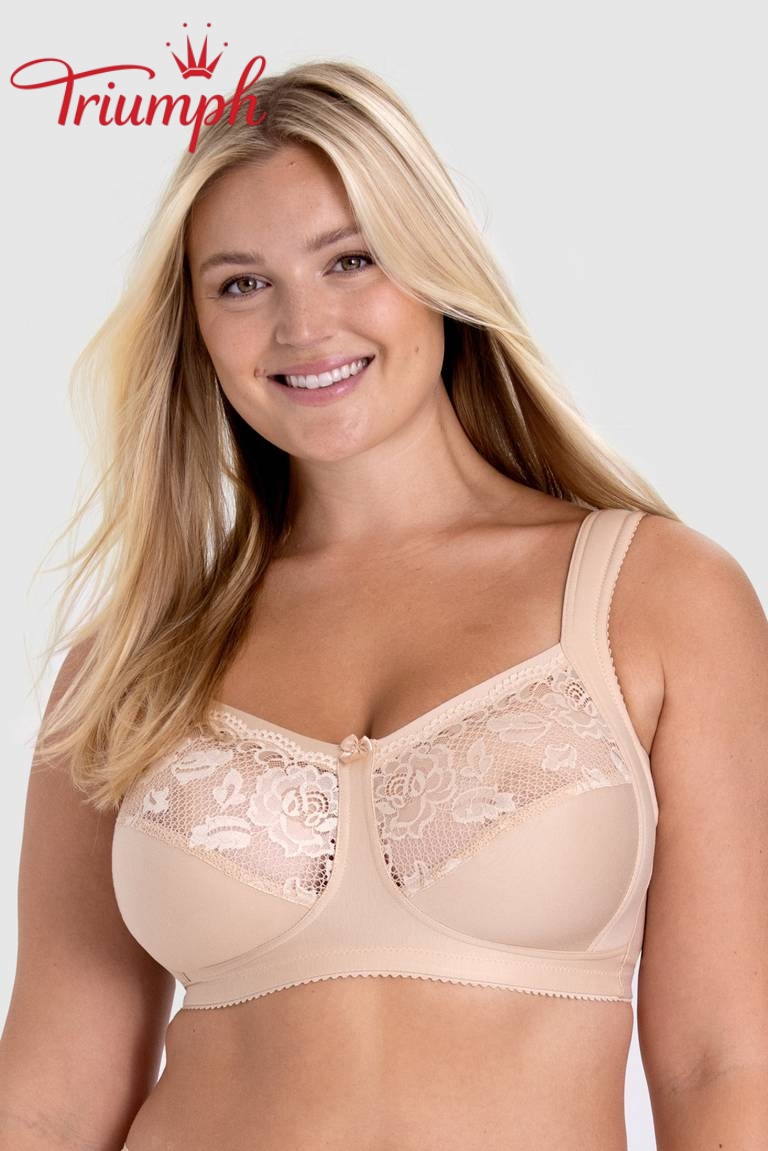 Triumph® 😊 4-dielna sada: Sexy a pohodlná klasická čipkovaná podprsenka, vhodná pre ženy s väčším poprsím.