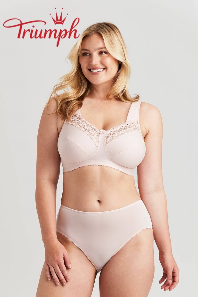 Triumph® 4-dielna súprava 🥰 Vyšívané podprsenky z čistej bavlny – dostupné v rôznych farbách a veľkostiach