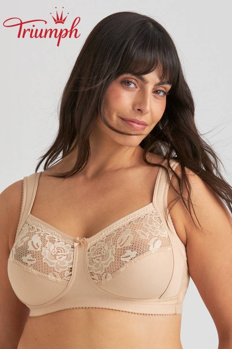 Triumph® 😊 4-dielna sada: Sexy a pohodlná klasická čipkovaná podprsenka, vhodná pre ženy s väčším poprsím.