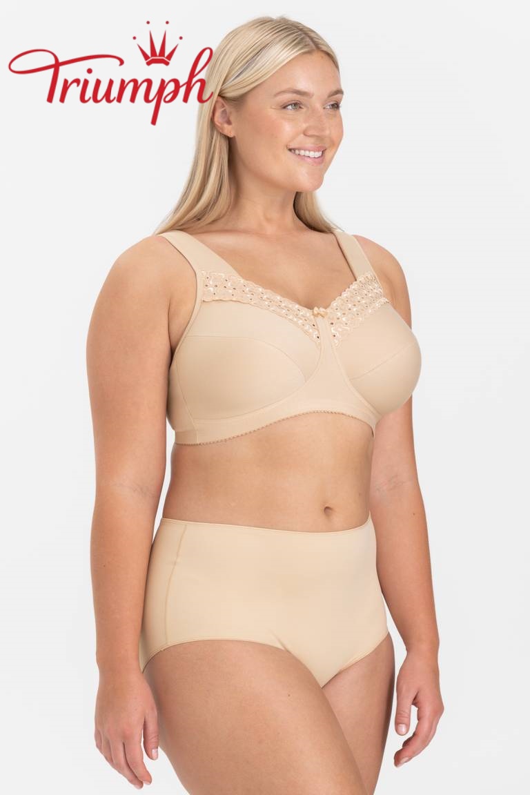Triumph® 4-dielna súprava 🥰 Vyšívané podprsenky z čistej bavlny – dostupné v rôznych farbách a veľkostiach