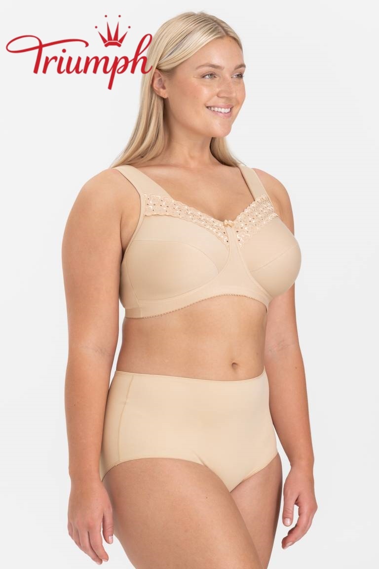 Triumph® 4-dielna súprava 🥰 Vyšívané podprsenky z čistej bavlny – dostupné v rôznych farbách a veľkostiach