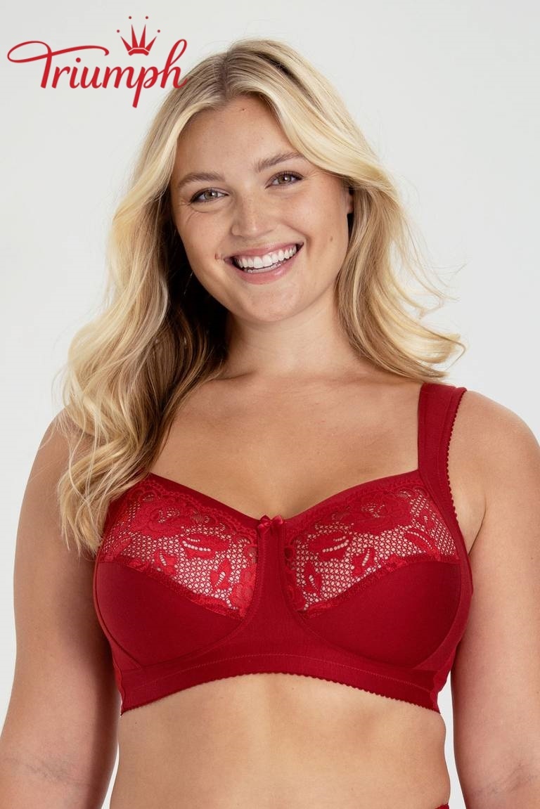 Triumph® 😊 4-dielna sada: Sexy a pohodlná klasická čipkovaná podprsenka, vhodná pre ženy s väčším poprsím.
