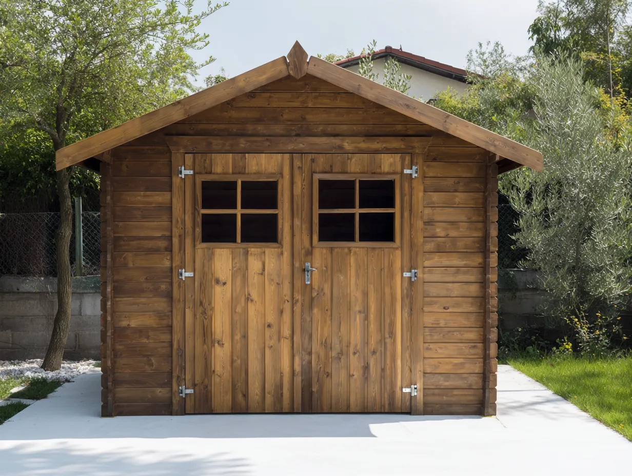 Gartenhaus - Holz - 300x260x250 cm - braun - für Garten - klassisches Design-Warmthano