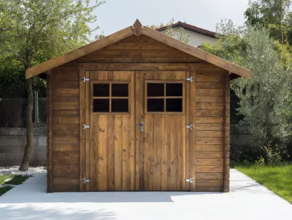 Gartenhaus - Holz - 300x260x250 cm - braun - für Garten - klassisches Design-Warmthano