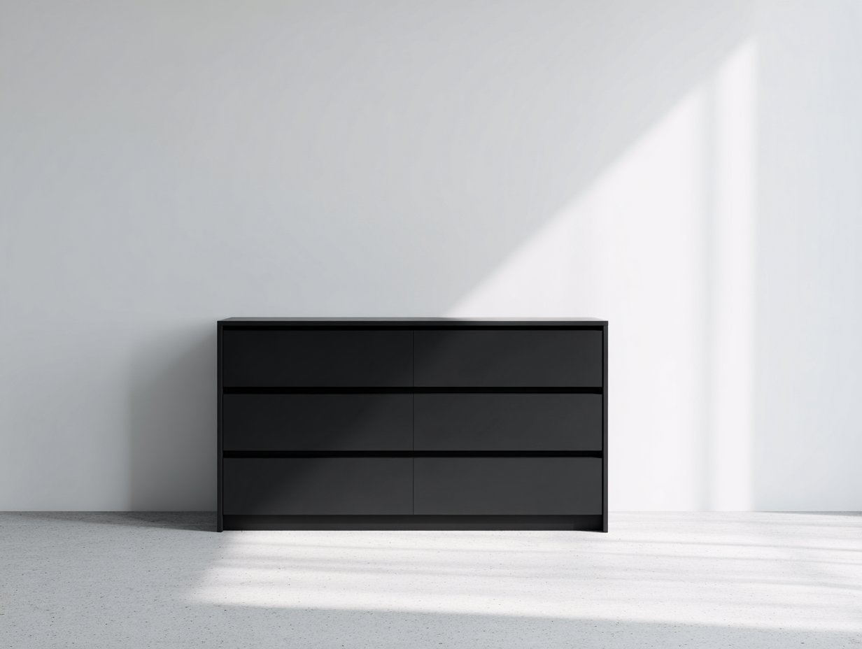 Sideboard - Holz - 120x40x85 cm - schwarz - für Schlafzimmer - modernes Design-Warmthano