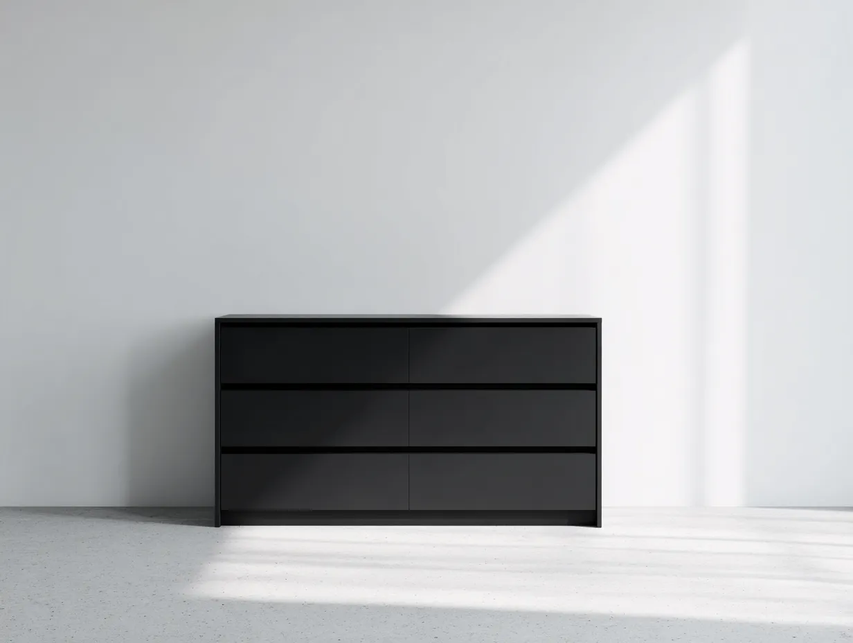 Sideboard - Holz - 120x40x85 cm - schwarz - für Schlafzimmer - modernes Design-Warmthano