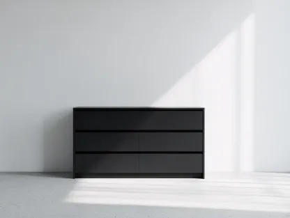 Sideboard - Holz - 120x40x85 cm - schwarz - für Schlafzimmer - modernes Design-Warmthano