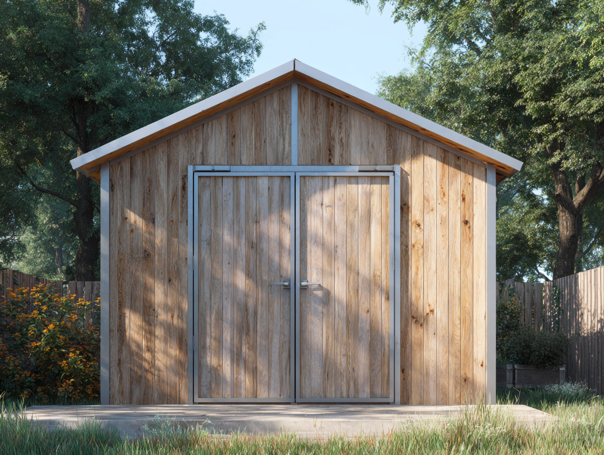 Gartenhaus - Holz - 320x280x255 cm - natur - für Garten - klassisches Design-Warmthano