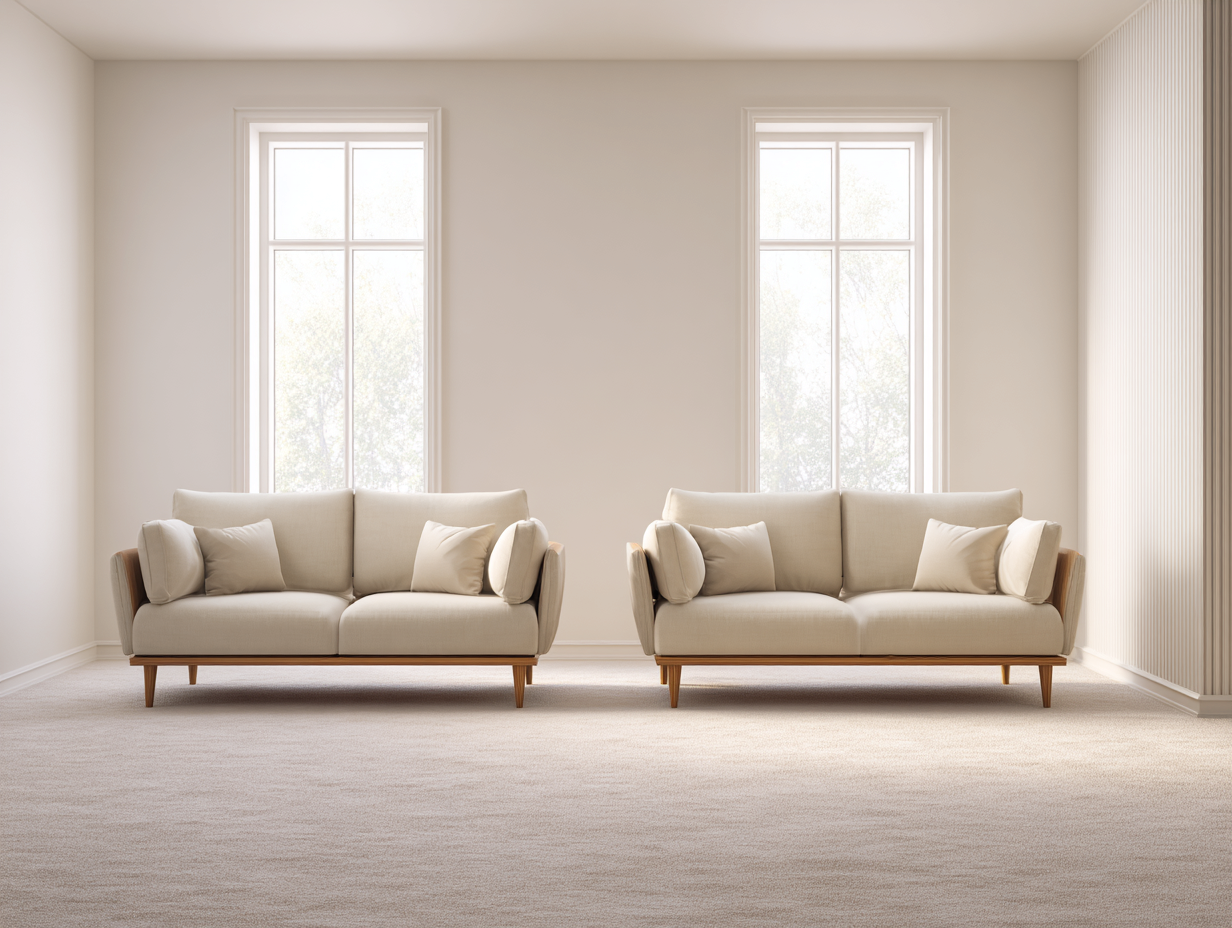 2-Sitzer Stoffsofa Holzgestell 165x88x82 cm - creme - geeignet für Wohnzimmer - modernes Design-Warmthano