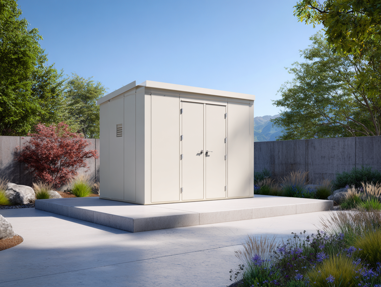 Gartenhaus - Metall - 280x230x240 cm - cremeweiß - für Garten - modernes Design-Warmthano