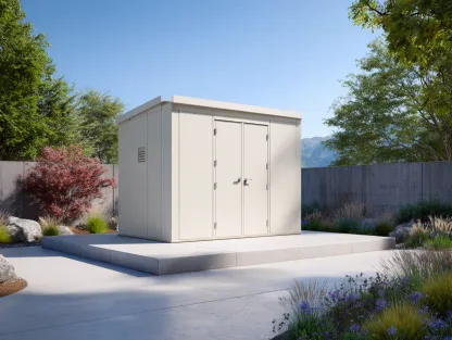 Gartenhaus - Metall - 280x230x240 cm - cremeweiß - für Garten - modernes Design-Warmthano