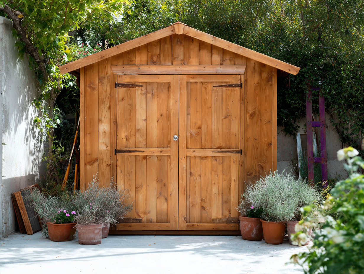 Gartenhaus aus Holz 300x210x230 cm - braun - für Gartenaufbewahrung - klassisches Satteldachdesign-Warmthano