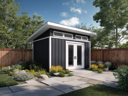 Gartenhaus - Holz/Metall - 250x200x260 cm - schwarz/weiß - für Garten - modernes Design-Warmthano