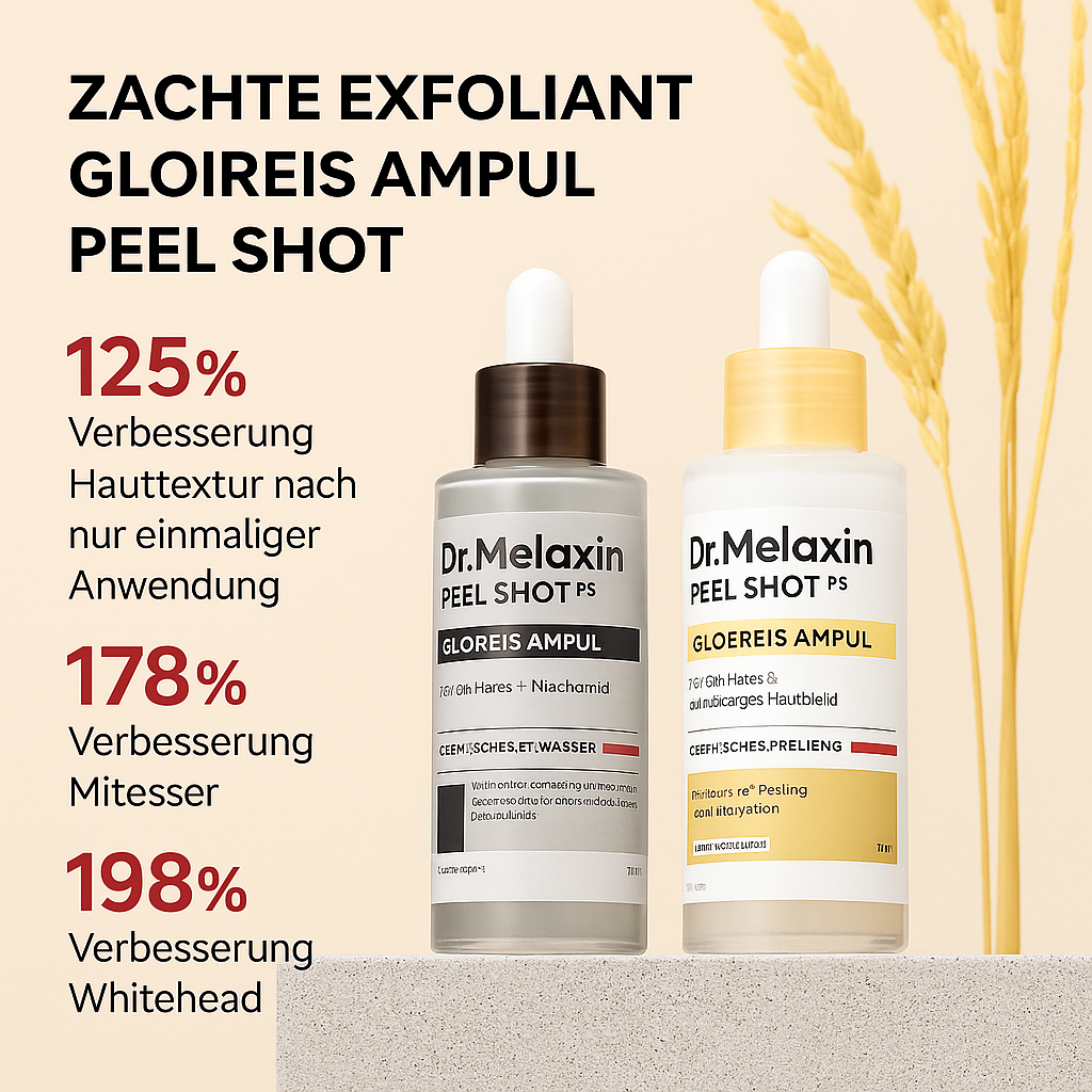 Dr. Melaxin – Reis-Peel-Shot-Duo für Glow & verfeinerte Hauttextur | 1+1 GRATIS