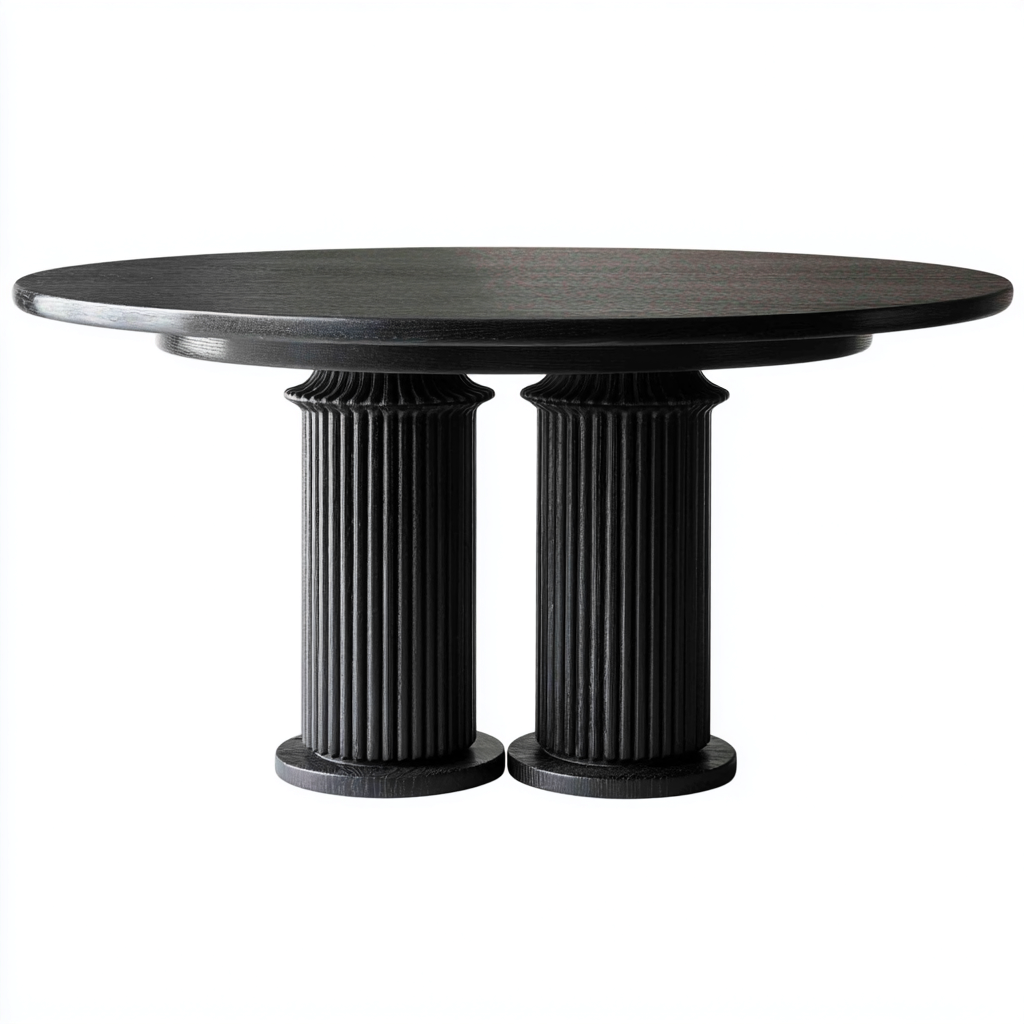 Table à manger-bois-150x150x75 cm-noir-style moderne-Cozyilo