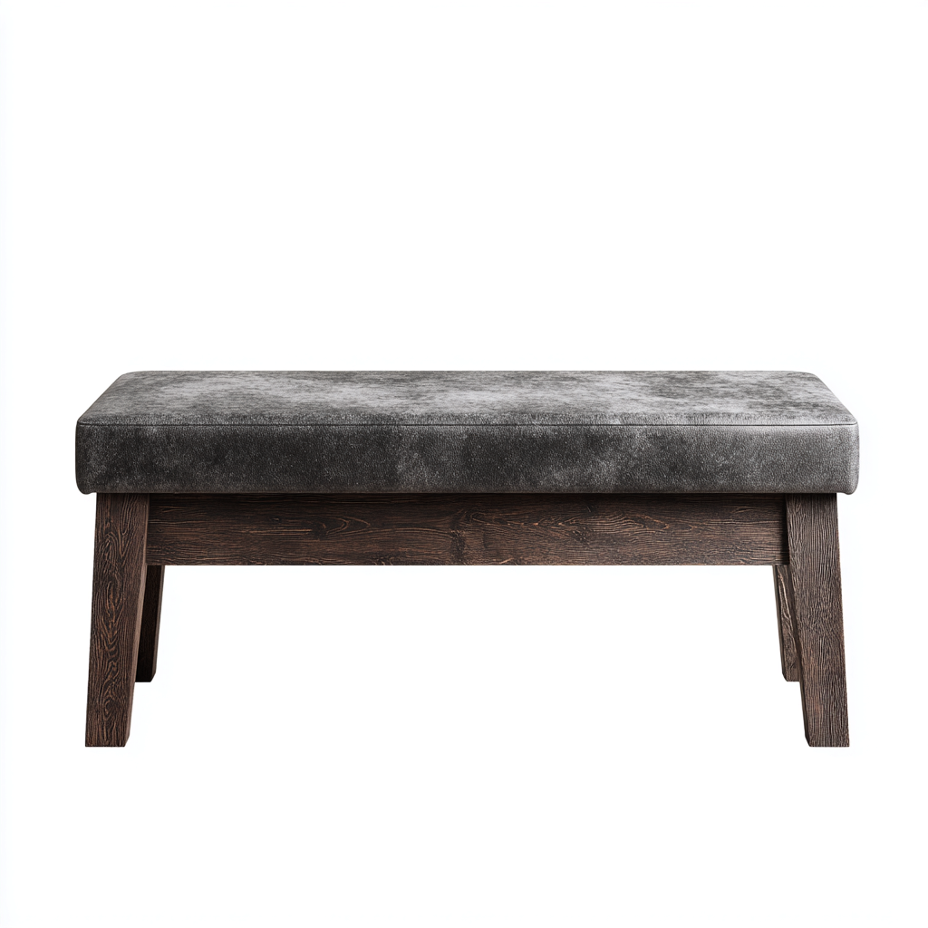 Banc de lit - similicuir-bois - 108x39x47 cm - gris - style classique-Cozyilo