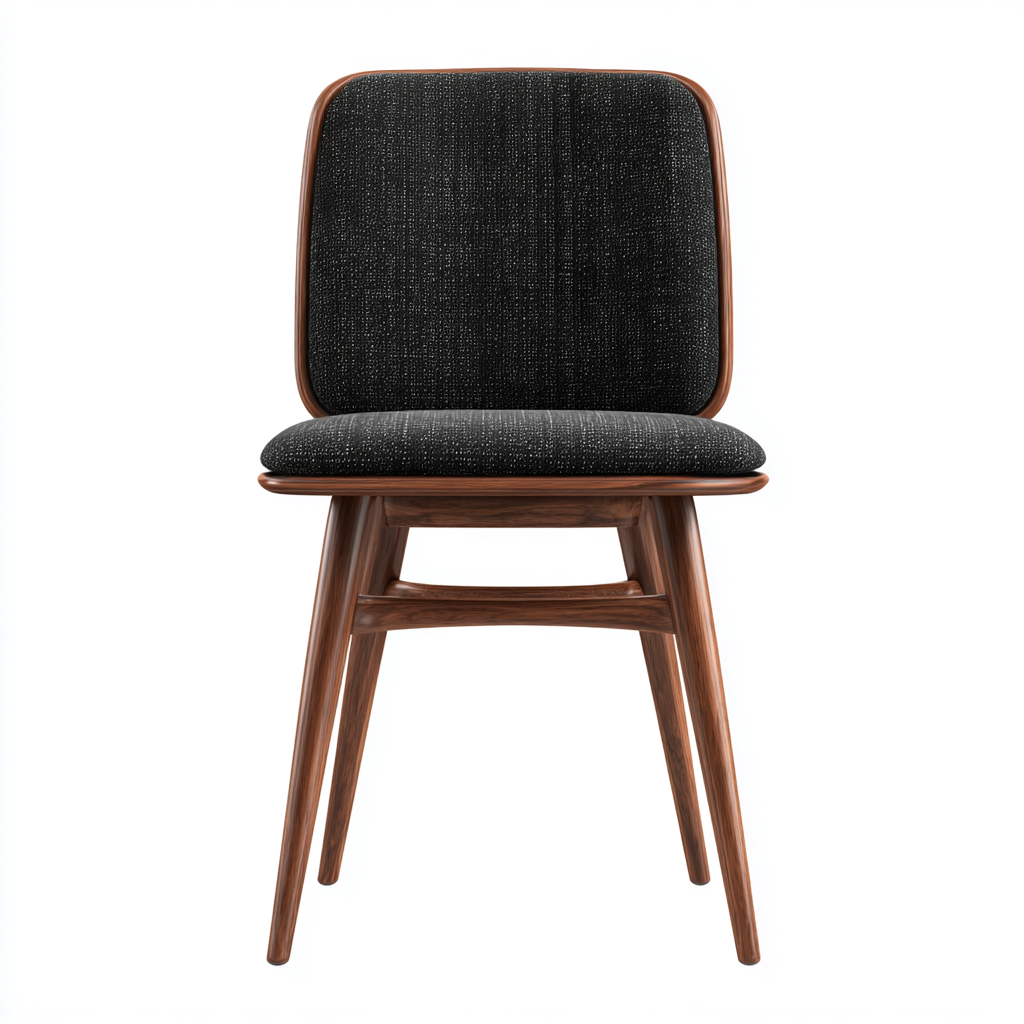 Chaise de salle à manger - tissu-bois - 49x47x80 cm - noir - style moderne-Cozyilo