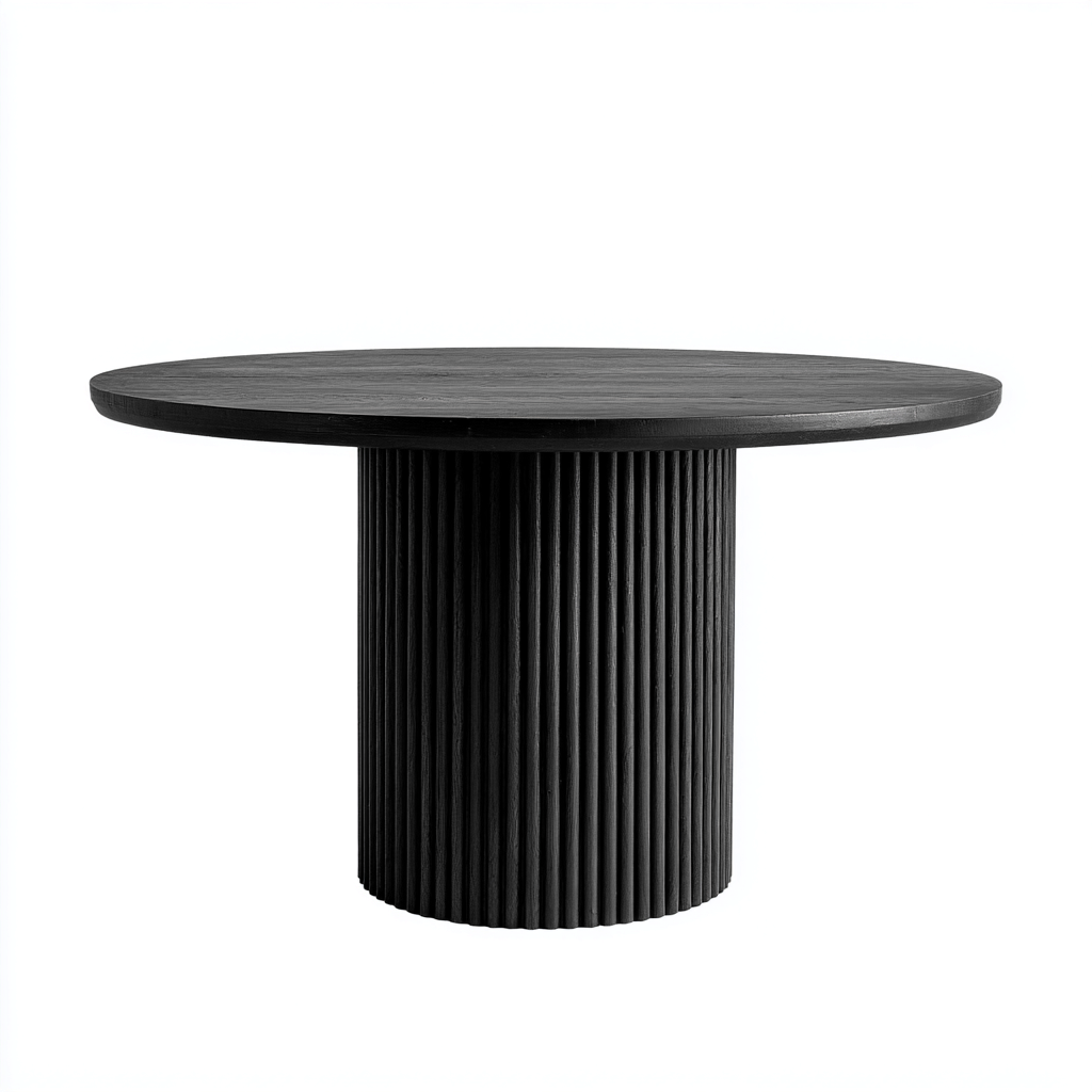 Table à manger-bois-145x145x75 cm-noir-style moderne-Cozyilo
