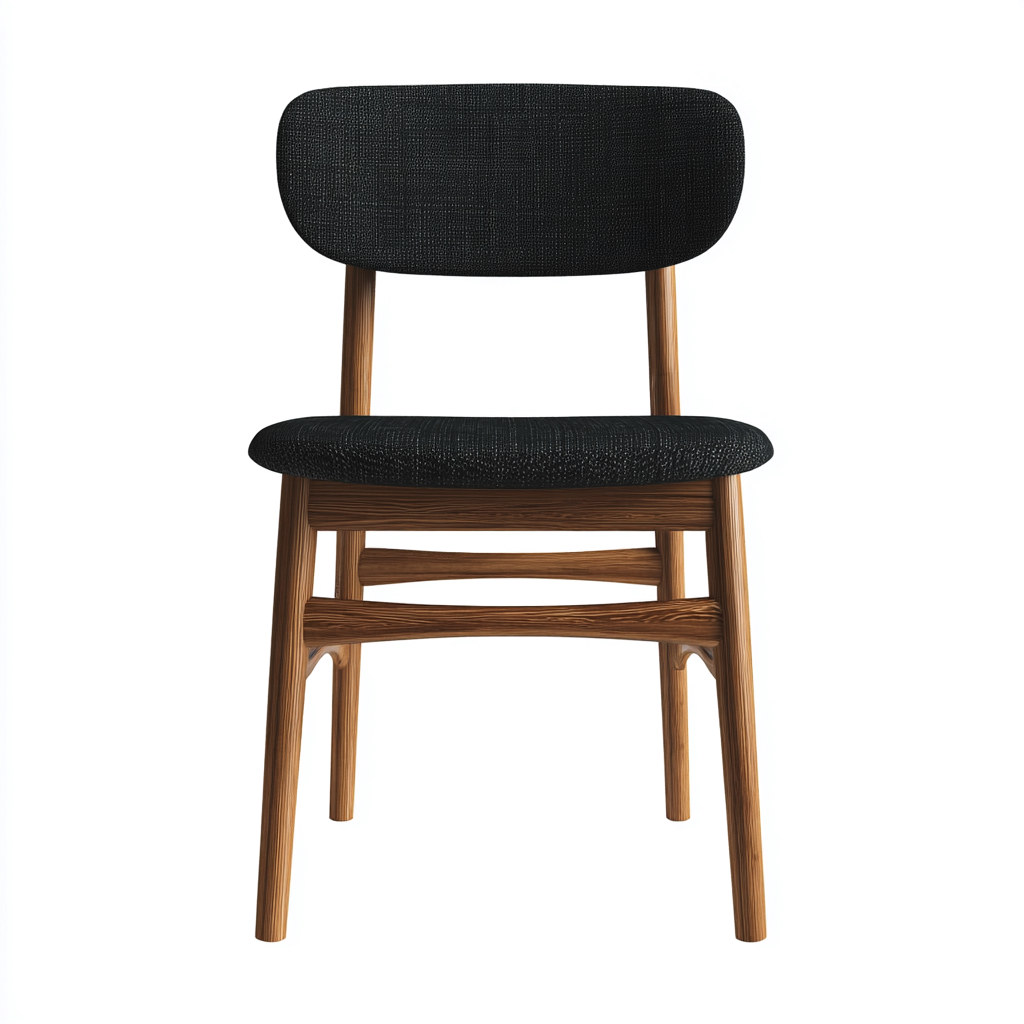 Chaise de salle à manger - tissu-bois - 48x46x81 cm - noir - style scandinave-Cozyilo