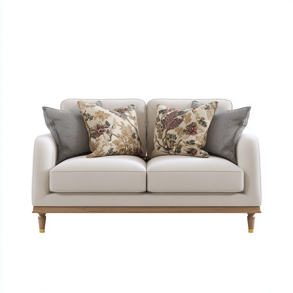Canapé droit - Tissu - 152x84x90 cm - Beige - Moderne-Cozyilo