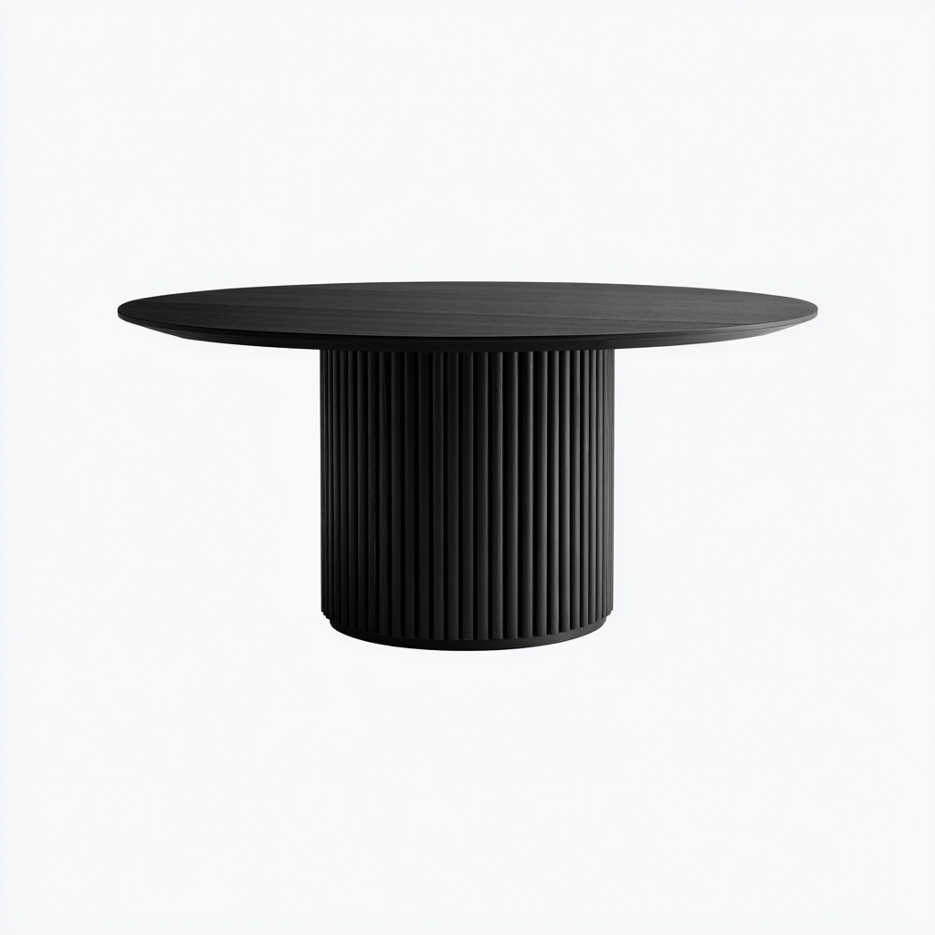 Table à manger-bois-150x150x76 cm-noir-style moderne-Cozyilo