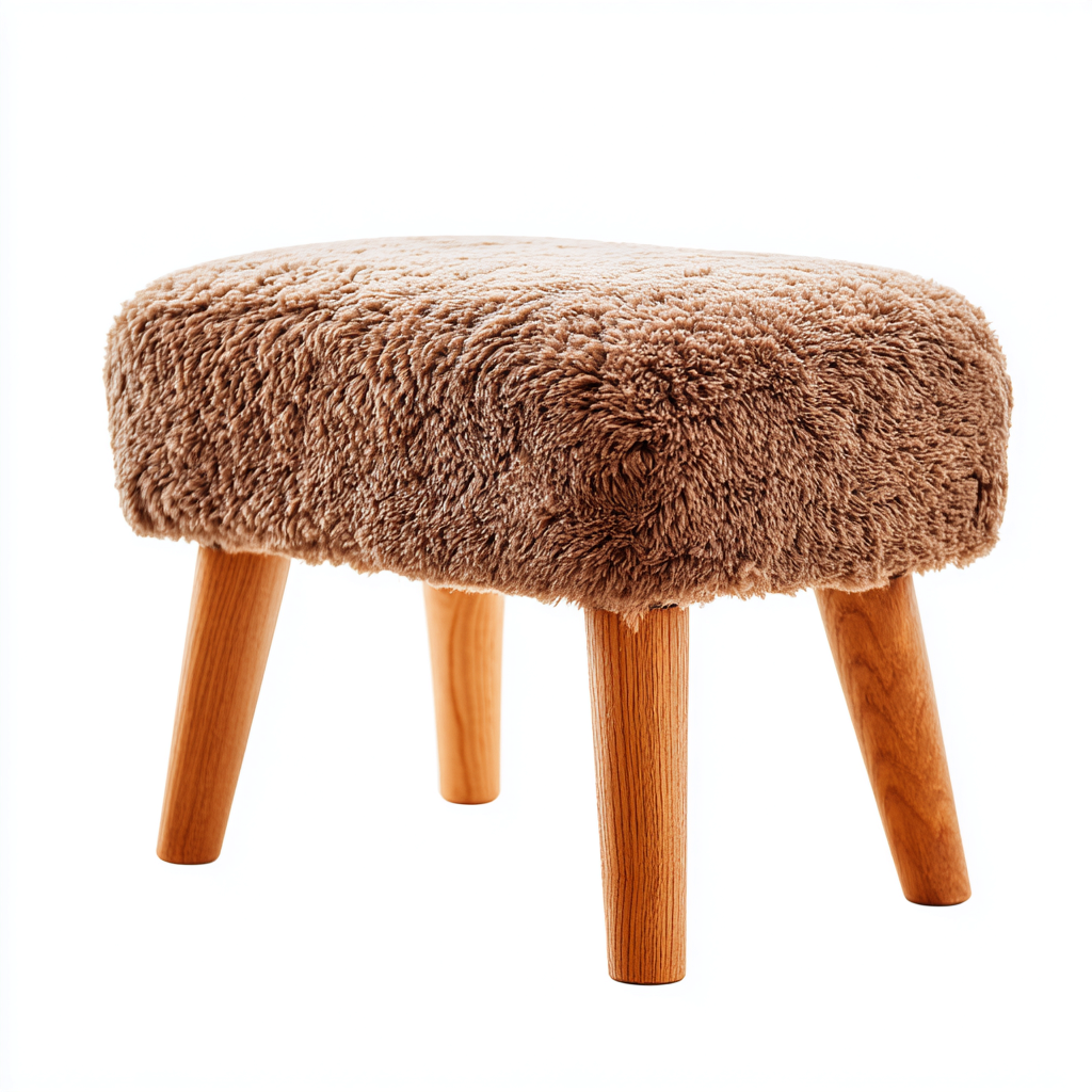 Banc de lit - tissu-bois - 48x30x41 cm - brun - style scandinave-Cozyilo