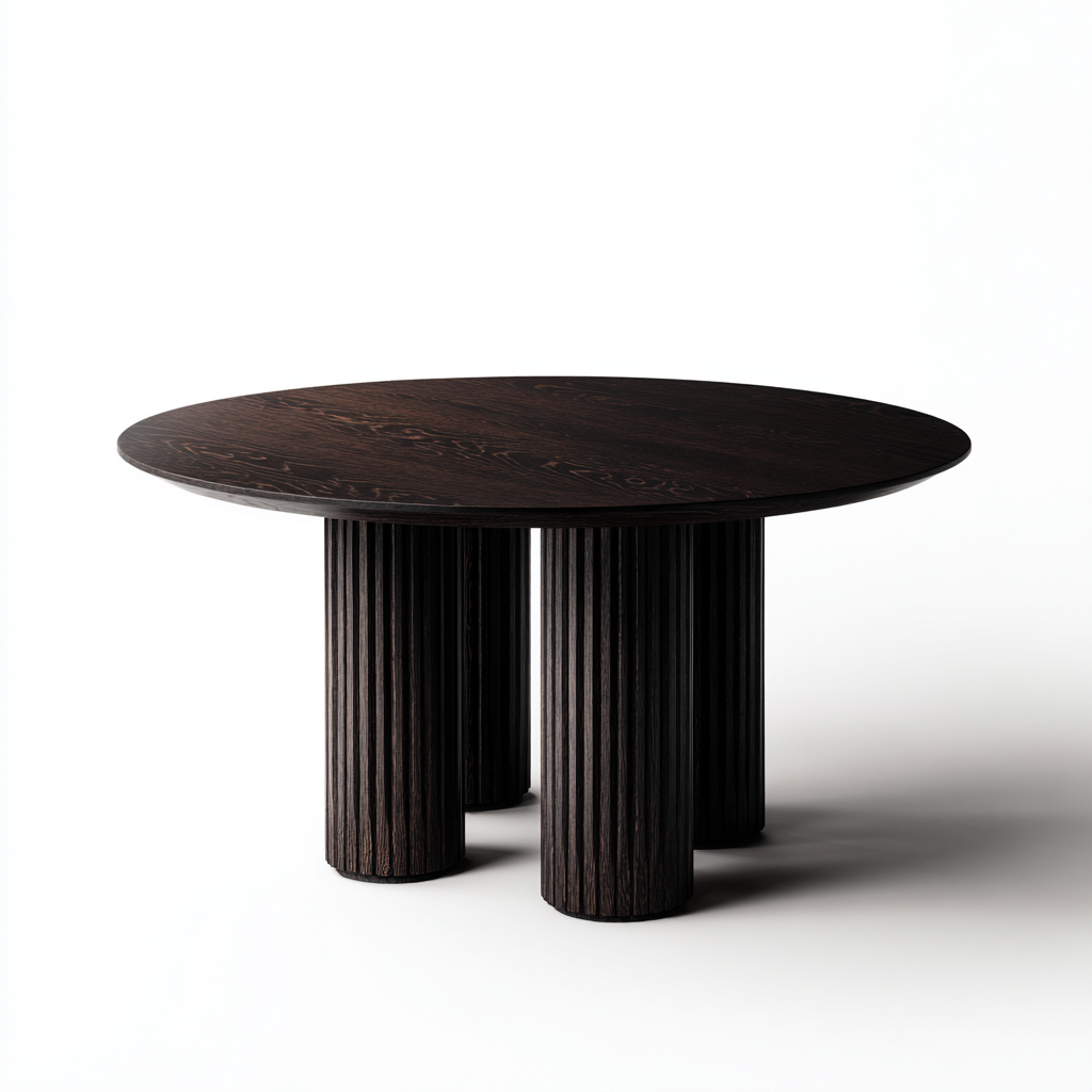 Table à manger-bois-140x140x75 cm-noir-style moderne-Cozyilo
