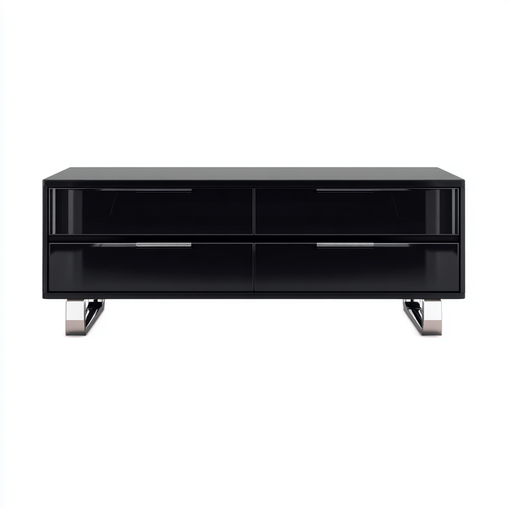 Meuble TV - Bois-Métal - 160x45x55 cm - Noir - Style Moderne-Cozyilo