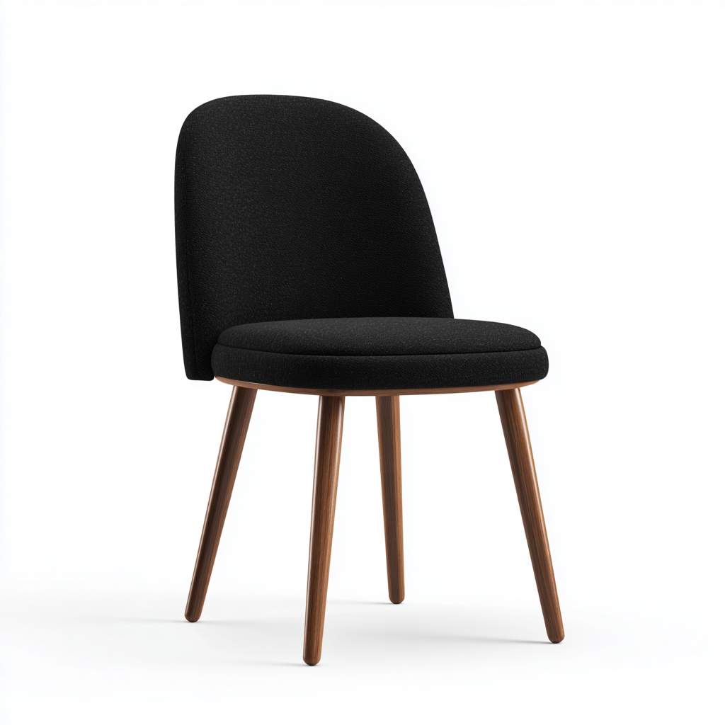 Chaise de salle à manger - tissu-bois - 50x46x81 cm - noir - style moderne-Cozyilo