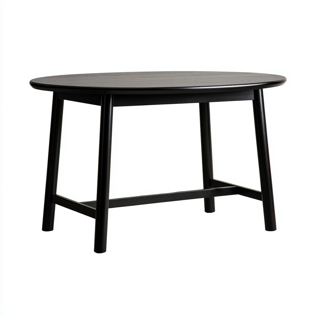 Table à manger-bois-120x120x76 cm-noir-style contemporain-Cozyilo