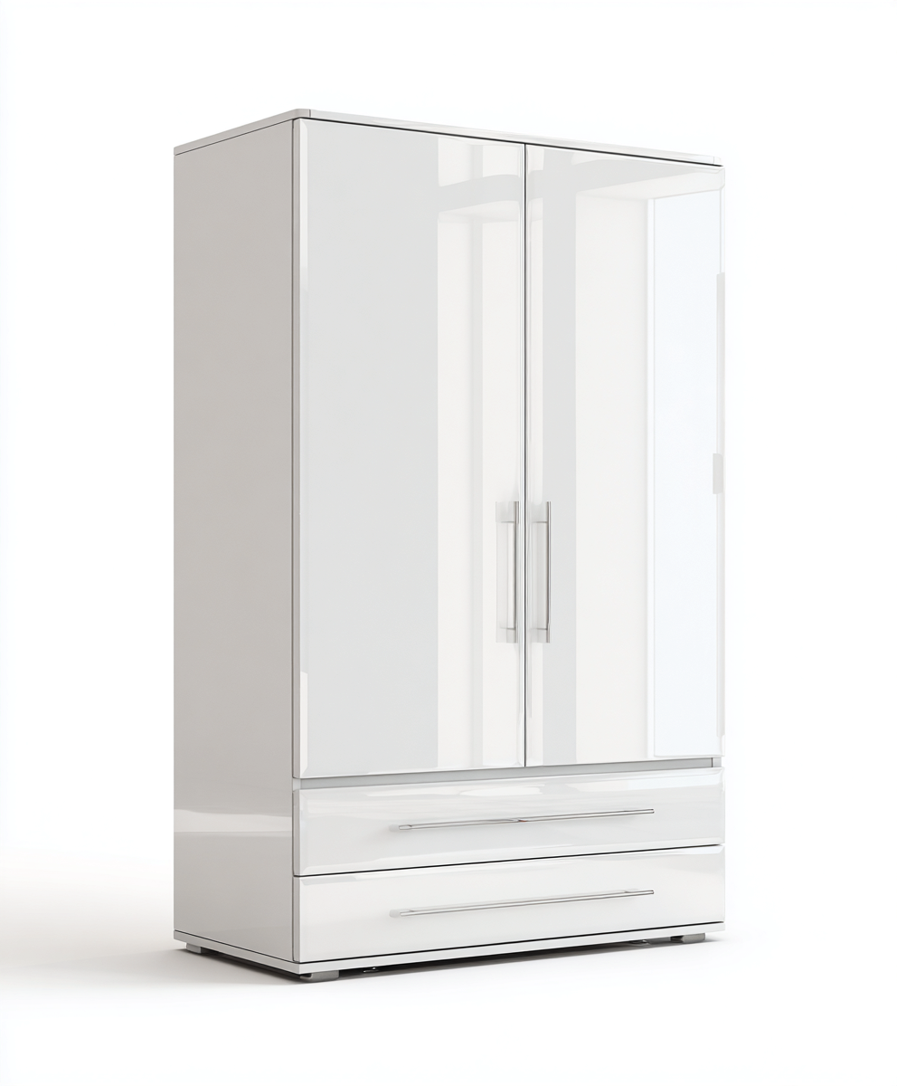 Armoire - MDF - 108x60x198 cm - blanc - style moderne-Cozyilo
