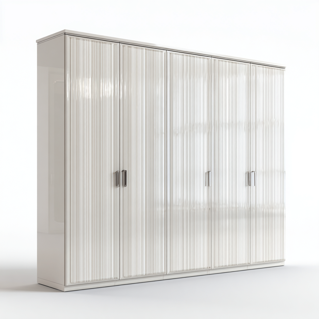 Armoire - MDF - 298x62x225 cm - blanc - style moderne-Cozyilo