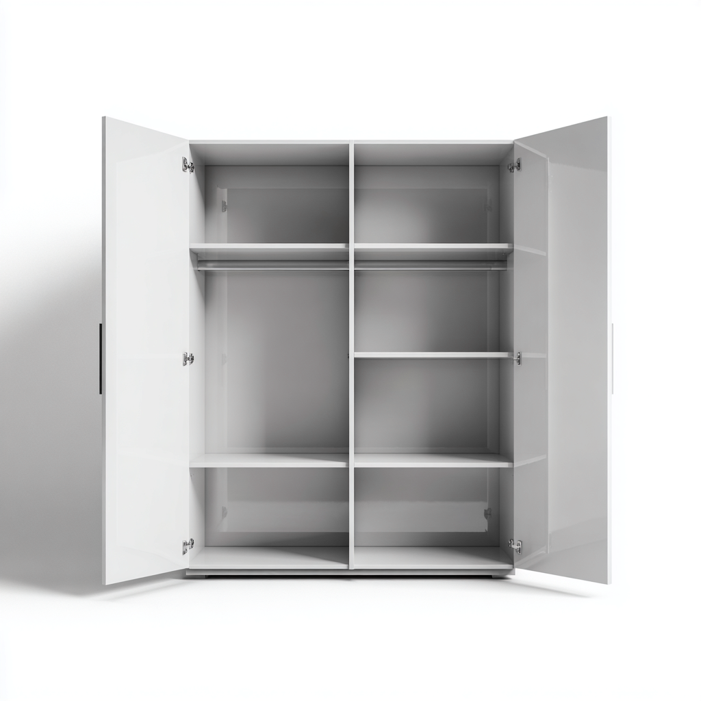 Armoire - MDF - 180x60x210 cm - blanc - style moderne-Cozyilo