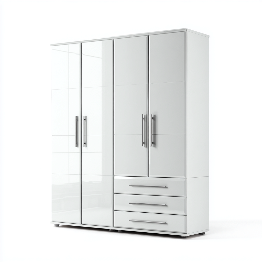 Armoire - MDF - 178x62x214 cm - blanc - style moderne-Cozyilo