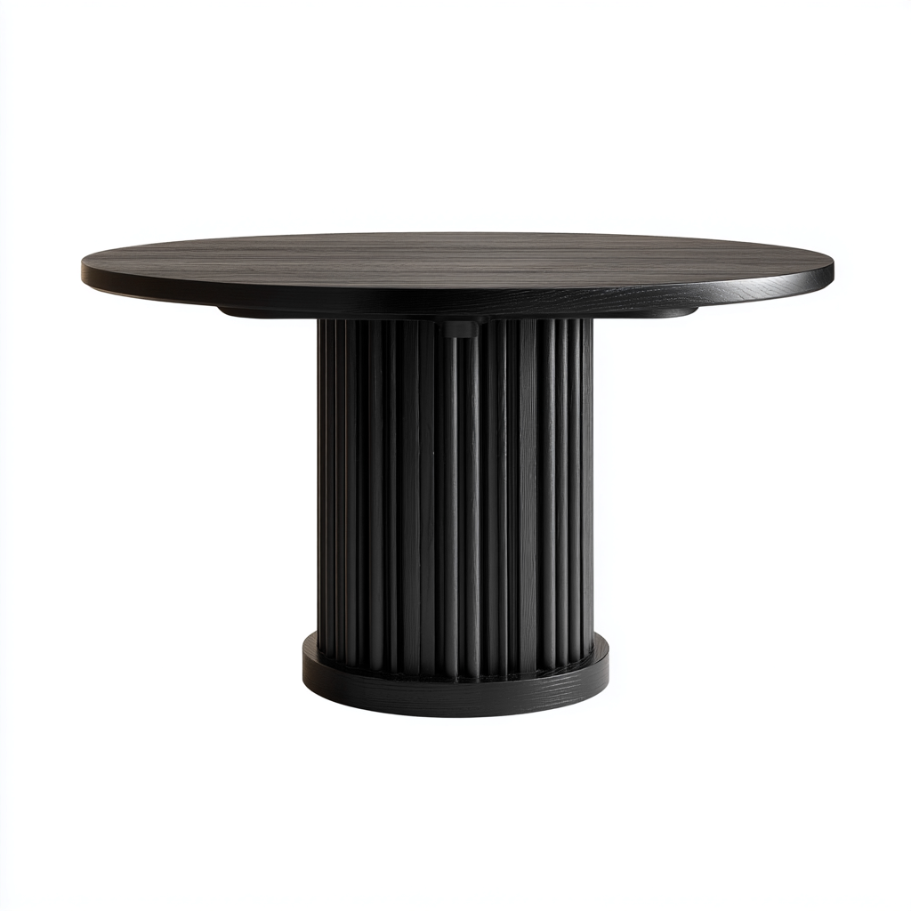 Table à manger-bois-150x150x76 cm-noir-style moderne-Cozyilo