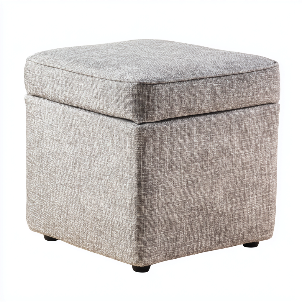 Pouf - Tissu - 40x40x45 cm - Gris - Style Moderne-Cozyilo