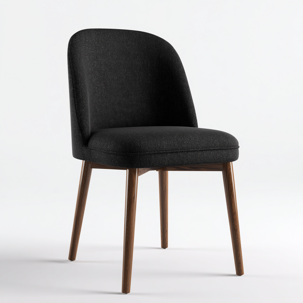 Chaise de salle à manger - tissu-bois - 50x47x82 cm - noir - style moderne-Cozyilo