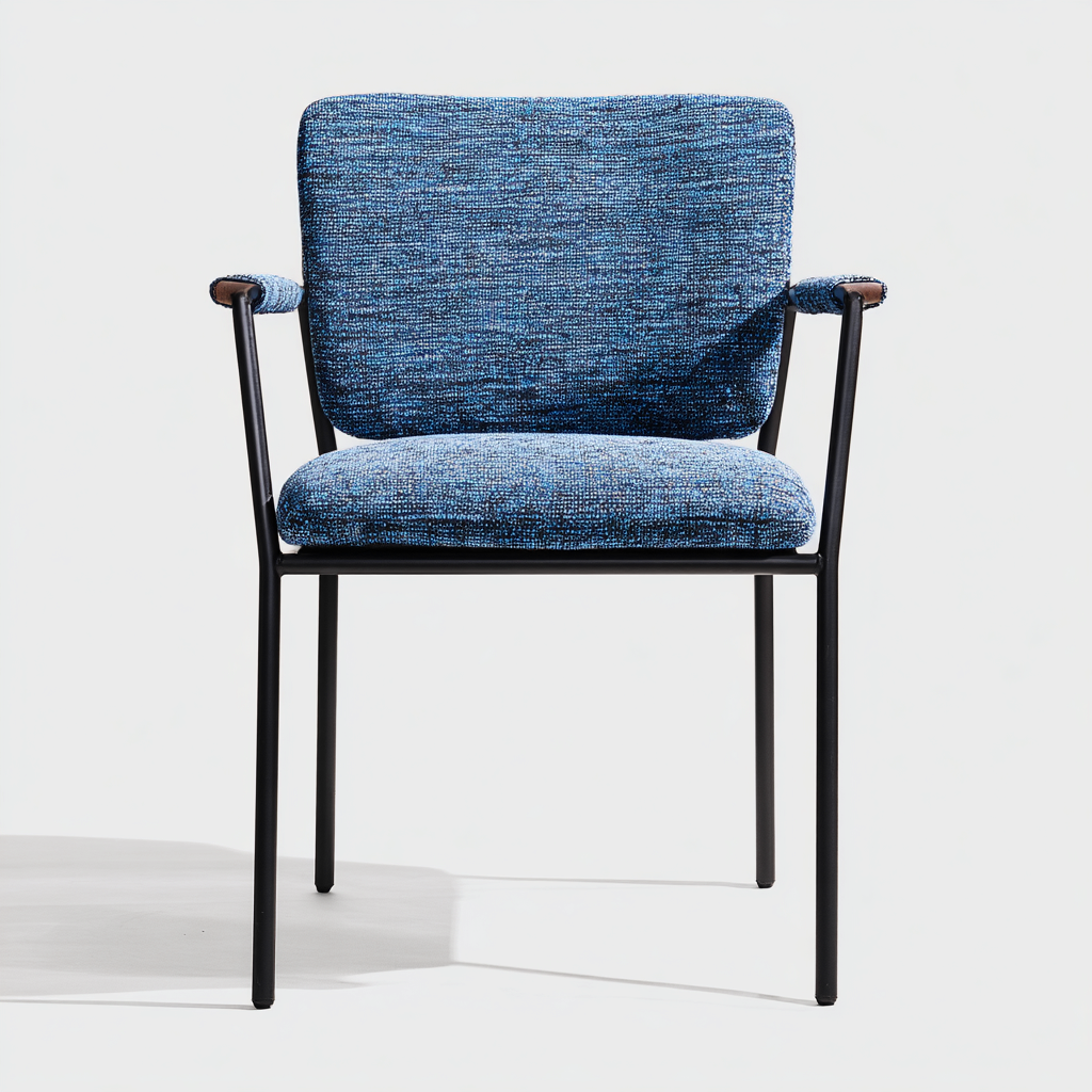 Fauteuil de jardin-tissu-métal-68x60x82 cm-bleu-noir-moderne-Cozyilo