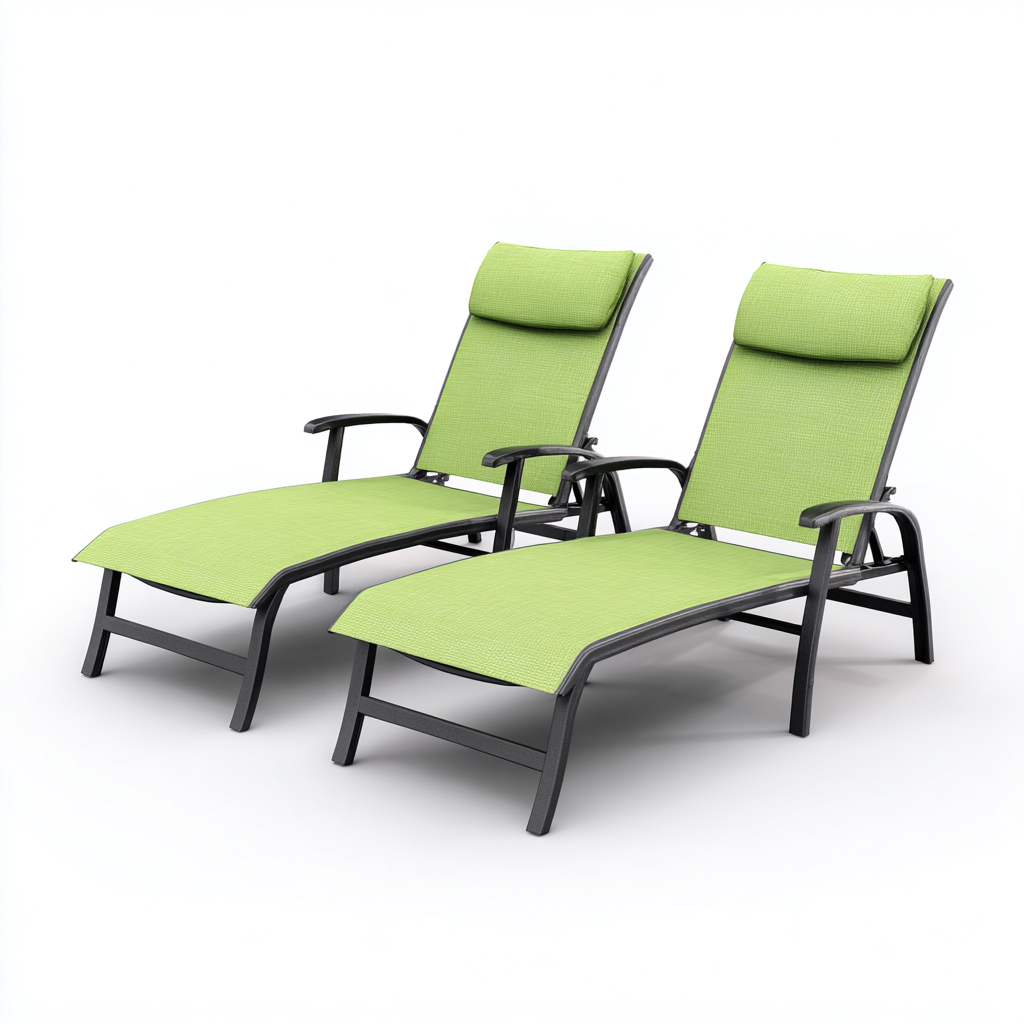 Transat - aluminium-textilène - 192x69x95 cm - vert-gris - style moderne-Cozyilo