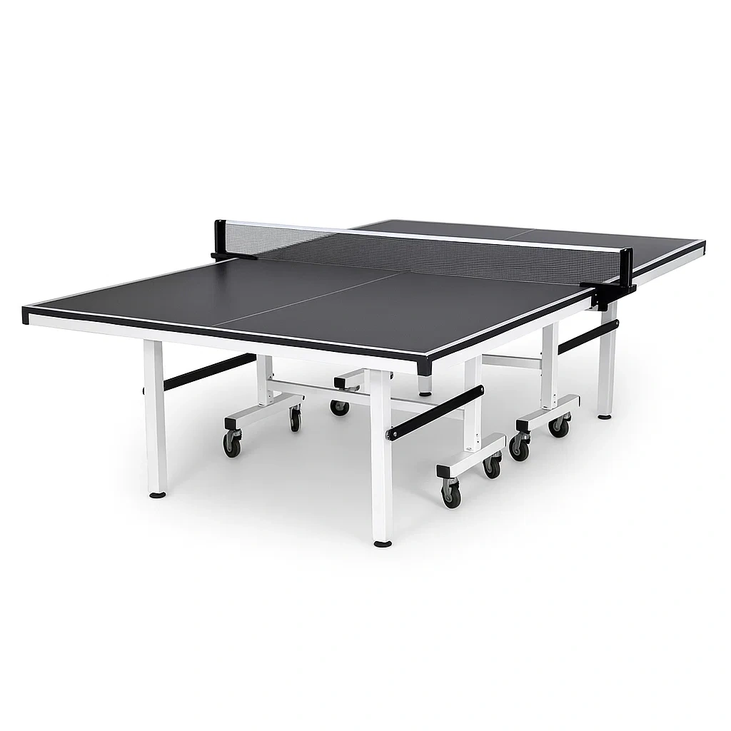 Table de ping-pong pliable intérieur/extérieur en MDF noir-Mobitroa