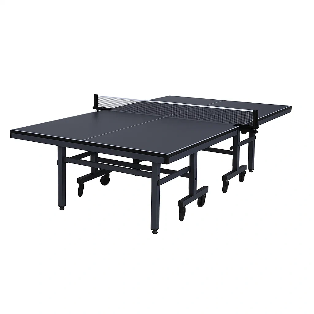 Table de ping-pong pliable en acier avec roulettes 274x152.5x76 cm-Mobitroa