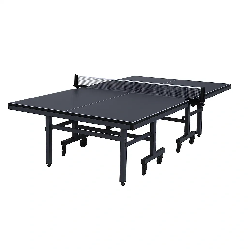 Table de ping-pong pliable en acier avec roulettes 274x152.5x76 cm-Mobitroa