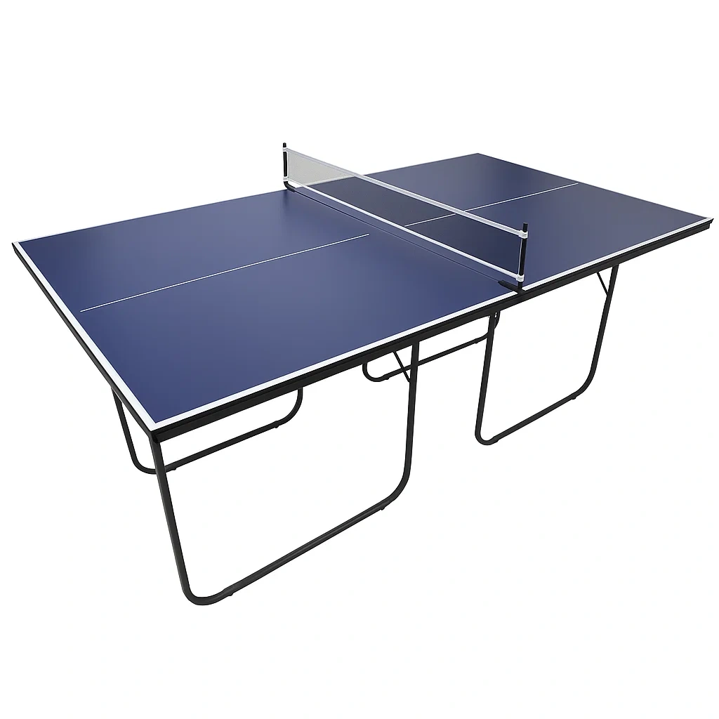 Table de ping-pong pliable en MDF et cadre en acier bleu-Mobitroa