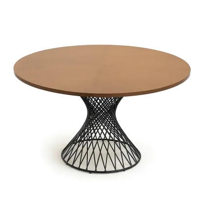 Table ronde en bois et acier-Mobitroa