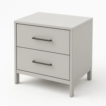 Table de chevet en bois avec 2 tiroirs gris-Mobitroa