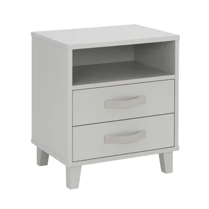 Table de chevet en MDF gris avec tiroirs-Mobitroa